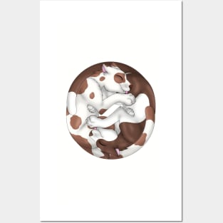 Yin-Yang Cats: Chocolate Bicolor Posters and Art